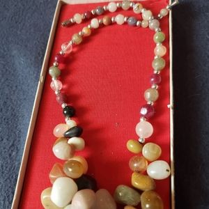 Beautiful necklace real crystal beads sterling silver